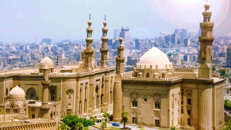 Эль-Рифаи, мечеть Султана Хасана и пирамиды Гизы из Шарм-эль-Шейха