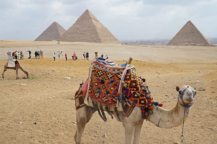 Pirámides de Guiza y visita a Dahshur con almuerzo en un pueblo egipcio